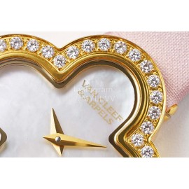 Van Cleef Arpels New Sapphire Crystal Glass Zircon Mosaic Watch Pink