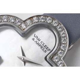 Van Cleef Arpels New Sapphire Crystal Glass Zircon Mosaic Watch Gray