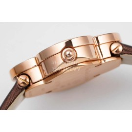 Van Cleef Arpels New Sapphire Crystal Glass Zircon Mosaic Watch Brown