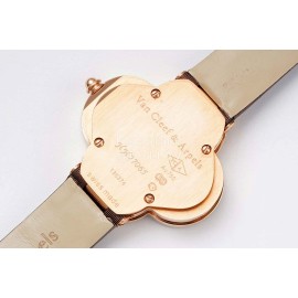 Van Cleef Arpels New Sapphire Crystal Glass Zircon Mosaic Watch Brown