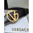 Versace Calf Leather Gold V-Shaped Buckle 40mm Belt