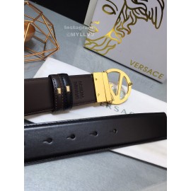 Versace Calf Leather Gold V-Shaped Buckle 40mm Belt