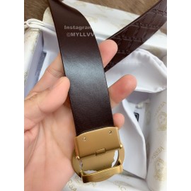 Versace Plaid Calf Leather Gold Automatic Buckle 35mm Belt For Men