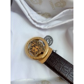 Versace Calf Leather Gold Automatic Buckle 35mm Belt For Men