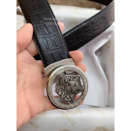 Versace Calf Leather Silver Automatic Buckle 35mm Belt For Men