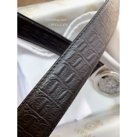 Versace Calf Leather Silver Automatic Buckle 35mm Belt For Men