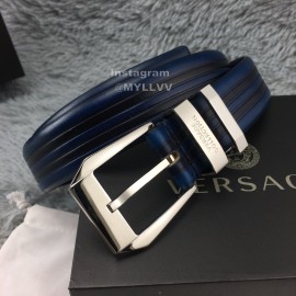 Versace New Leather Pin Buckle 35mm Business Leisure Belt Blue