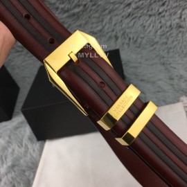 Versace New Leather Pin Buckle 35mm Business Leisure Belt Wine Red