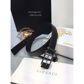 Versace Soft Calf Leather Silver Pin Buckle 35mm Belt 