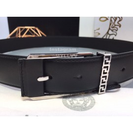 Versace Soft Calf Leather Silver Pin Buckle 35mm Belt 