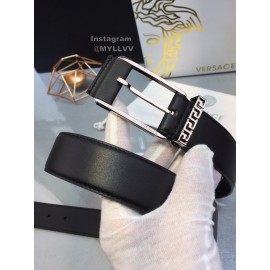 Versace Soft Calf Leather Silver Pin Buckle 35mm Belt 