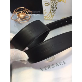 Versace Soft Calf Leather Silver Pin Buckle 35mm Belt 