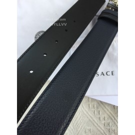 Versace Fashion Leather Silver Medusa Buckle Belt 