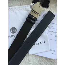 Versace Fashion Leather Silver Medusa Buckle Belt 