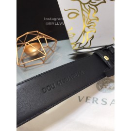 Versace Fashion Calf Leather Gold Medusa Ellipse Buckle 40mm Belt 