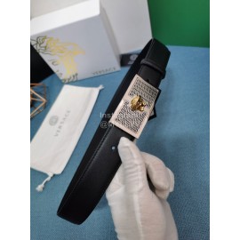 Versace Fashion Calf Leather Medusa Square Buckle 35mm Belt 