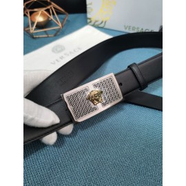Versace Fashion Calf Leather Medusa Square Buckle 35mm Belt 