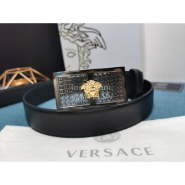 Versace Fashion Calf Leather Medusa Square Buckle 35mm Belt 