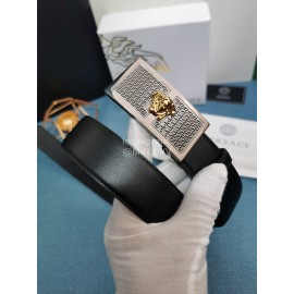 Versace Fashion Calf Leather Medusa Square Buckle 35mm Belt 