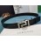 Versace Black Calf Leather Silver Buckle 35mm Belt 