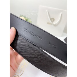 Versace Black Calf Leather Silver Medusa Ellipse Buckle 40mm Belt 