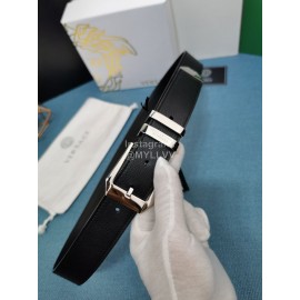 Versace Black Calf Leather Silver Pin Buckle 35mm Belt