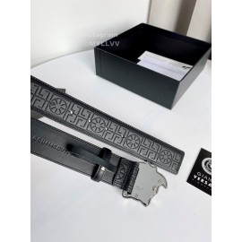 Versace Calf Leather Electroplated Silver Medusa Buckle 38mm Belt