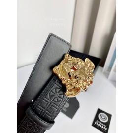 Versace Calf Leather Electroplated Gold Medusa Buckle 38mm Belt