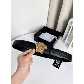 Versace Calf Leather Electroplated Gold Medusa Buckle 38mm Belt