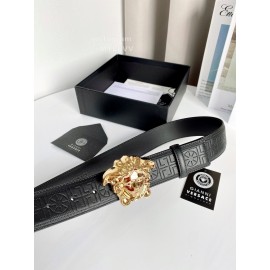 Versace Calf Leather Electroplated Gold Medusa Buckle 38mm Belt