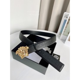 Versace Calf Leather Electroplated Gold Medusa Buckle 38mm Belt