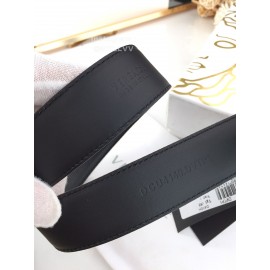 Versace Soft Calf Leather Gun Color Pin Buckle 35mm Belt