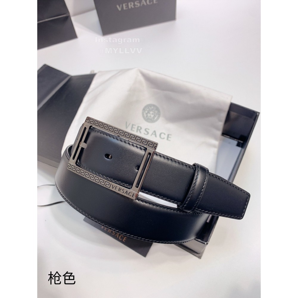 Versace Calf Leather Pin Buckle 35mm Business Belt