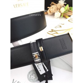 Versace Fashion Printed Calf Leather Gold Medusa Buckle 40mm Belt