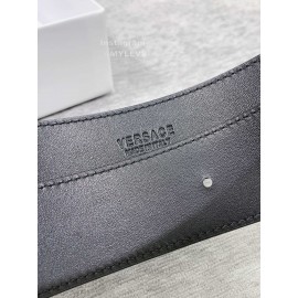 Versace Embossed Calf Leather Round Buckle 40mm Belt 