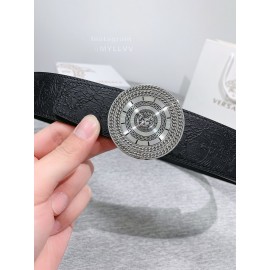 Versace Embossed Calf Leather Round Buckle 40mm Belt 