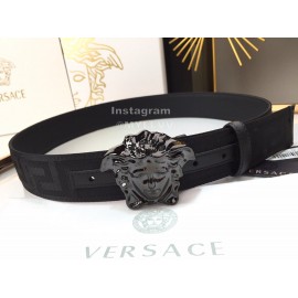 Versace Greek Fret Pattern Black Medusa Buckle 40mm Belt