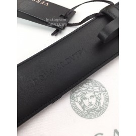 Versace Greek Fret Pattern Black Medusa Buckle 40mm Belt