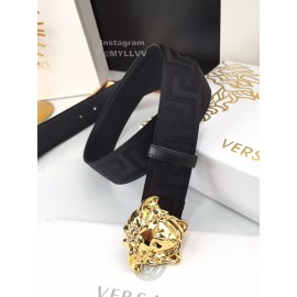 Versace Greek Fret Pattern Gold Medusa Buckle 40mm Belt