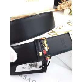 Versace New Printed Calf Leather Silver Medusa Buckle 40mm Belt