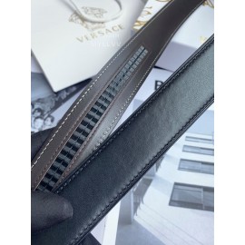 Versace Calf Leather Automatic Steel Gold Buckle 35mm Belt For Men