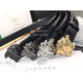 Versace New Black Calf Leather Gold Medusa Buckle 40mm Belt
