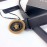 Versace Black Cowhide Gold Oval Steel Buckle 40mm Belt