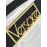 Versace Black Calf Leather Gold Letter Hollow Steel Buckle 35mm Belt