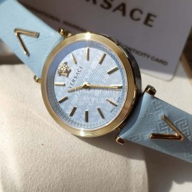 Versace Vcq Series Quartz Watch For Women Blue