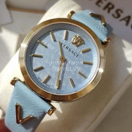 Versace Vcq Series Quartz Watch For Women Blue