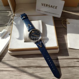 Versace Vcq Series Quartz Watch For Women Dark Blue