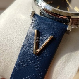 Versace Vcq Series Quartz Watch For Women Dark Blue