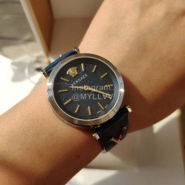 Versace Vcq Series Quartz Watch For Women Dark Blue