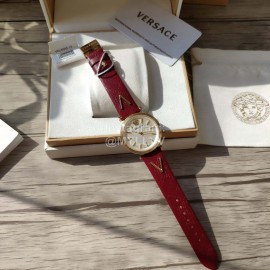 Versace Vcq Series Quartz Watch For Women Red